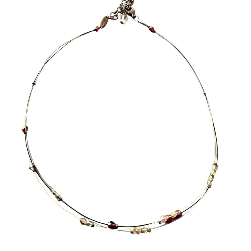 Sabika Crystal Floating Beaded Necklace Summer 2014